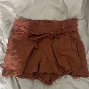 Forever 21 High Waist Brown Shorts with Tie-Waist